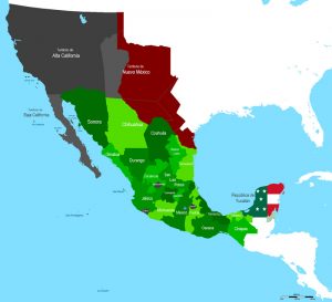 Mexico 1845 con Texas